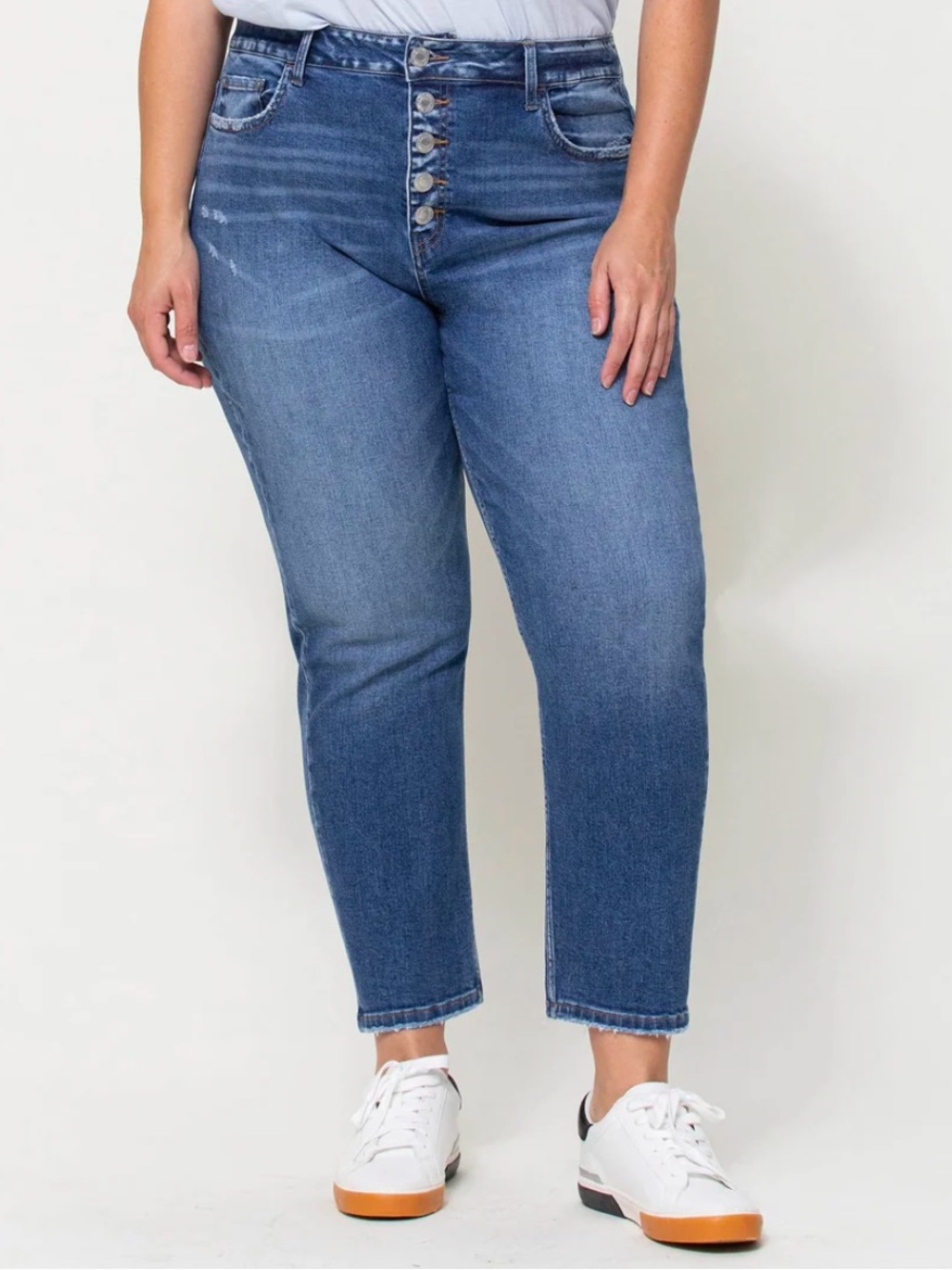 Vervet Plus Button Up Mom Jeans